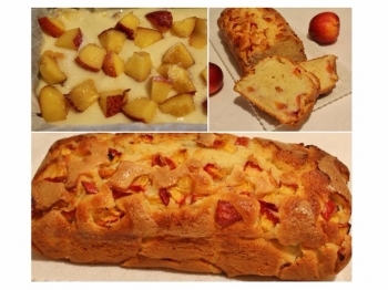 Plumcake al mascarpone, vaniglia e pesche